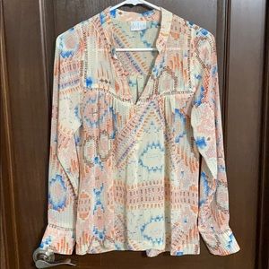 Anthropologie Dolan Aztec Button Down Blouse